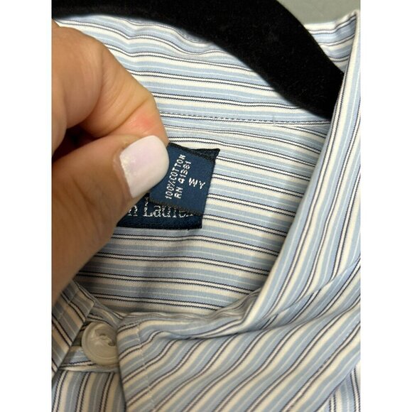POLO by Ralph Lauren LS Button-Up Shirt Men's Large Striped Classic - Picture 7 of 11